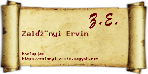 Zalányi Ervin névjegykártya