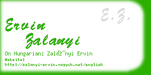 ervin zalanyi business card